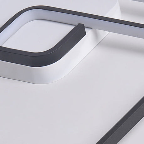 Nordic Squared Flush Lighting Slim Acrylic Led Ceiling Mount - 16.5/20.5 W White/Black Warm/White