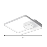 Nordic Squared Flush Lighting Slim Acrylic Led Ceiling Mount - 16.5/20.5 W White/Black Warm/White