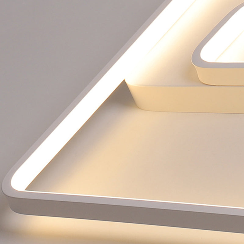 Nordic Squared Flush Lighting Slim Acrylic Led Ceiling Mount - 16.5/20.5 W White/Black Warm/White