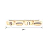 Modern Style Led Linear Ceiling Light Flushmount Design In Warm/White 31.5/39 W - White Acrylic
