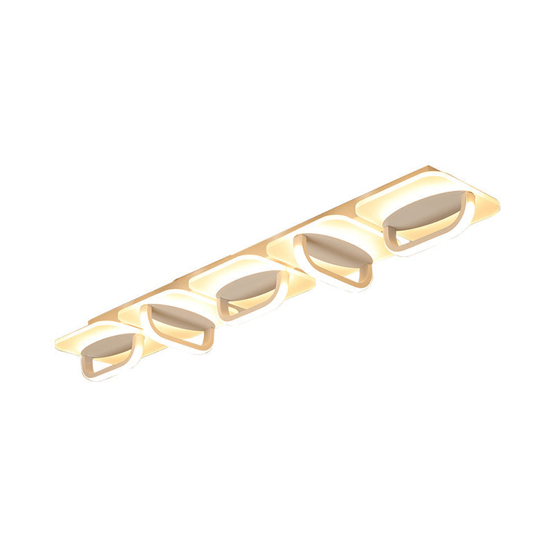 Modern Style Led Linear Ceiling Light Flushmount Design In Warm/White 31.5/39 W - White Acrylic