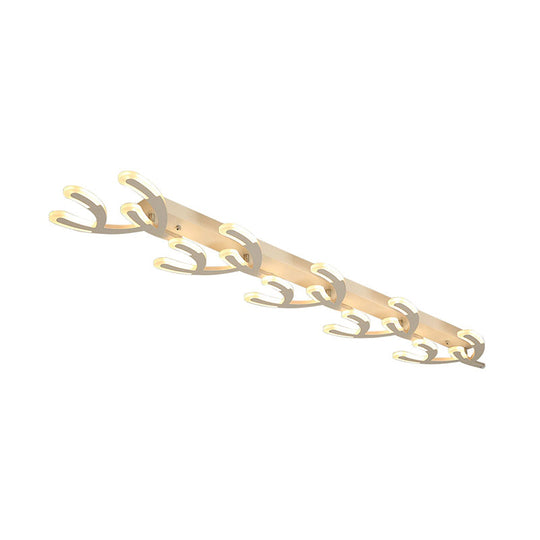 White Acrylic Led Coral Flush Mount Lamp - Minimalist 4/5 - Head Ceiling Lighting For Living Room