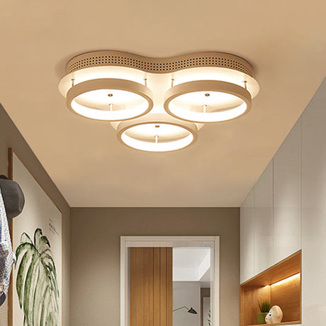 Modern Triangular Flush Led Ceiling Light With Warm/White Acrylic Lighting