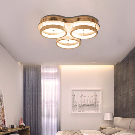 Modern Triangular Flush Led Ceiling Light With Warm/White Acrylic Lighting