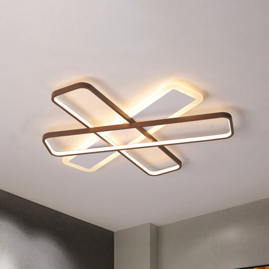 Modern Coffee Overlapped Ceiling Flush Lamp 23.5/39 - Super Thin Acrylic Warm/White Led