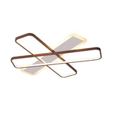 Modern Coffee Overlapped Ceiling Flush Lamp 23.5/39 - Super Thin Acrylic Warm/White Led