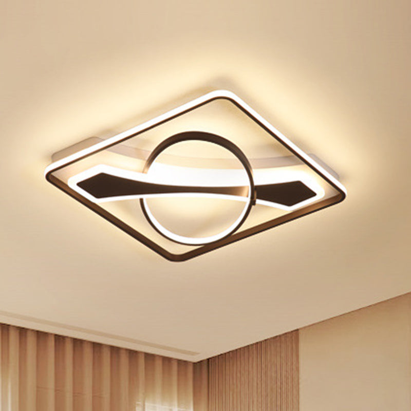 Contemporary Acrylic Ceiling Light: Led Flush Mount Lamp In Warm/White Light Square/Rectangular