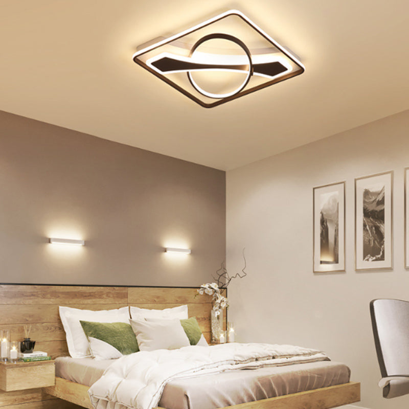 Contemporary Acrylic Ceiling Light: Led Flush Mount Lamp In Warm/White Light Square/Rectangular
