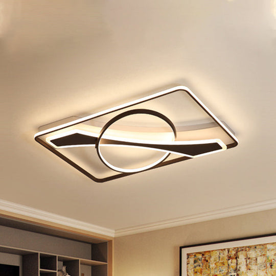 Contemporary Acrylic Ceiling Light: Led Flush Mount Lamp In Warm/White Light Square/Rectangular