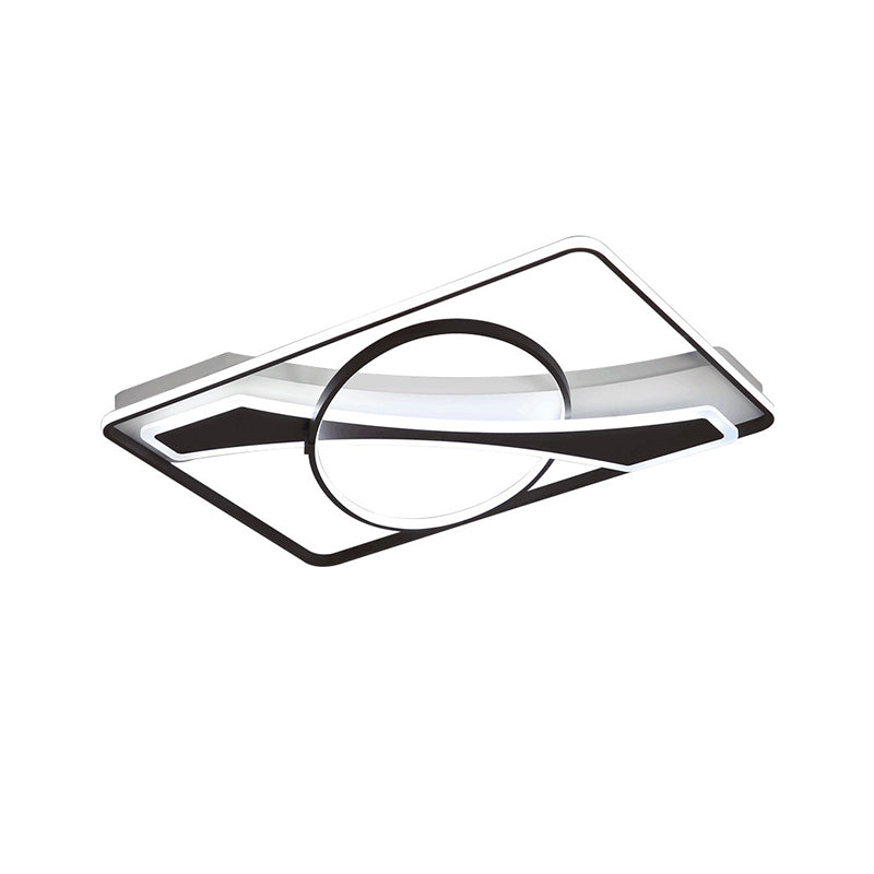 Contemporary Acrylic Ceiling Light: Led Flush Mount Lamp In Warm/White Light Square/Rectangular