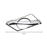 Contemporary Acrylic Ceiling Light: Led Flush Mount Lamp In Warm/White Light Square/Rectangular