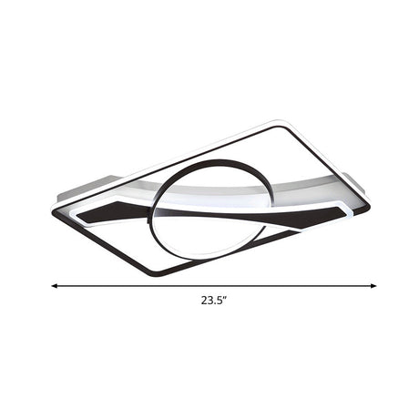 Contemporary Acrylic Ceiling Light: Led Flush Mount Lamp In Warm/White Light Square/Rectangular