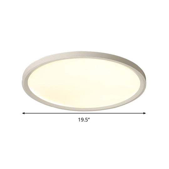 Minimalist White Disc Flush Light - Super Thin Acrylic Led Ceiling Lamp 16/19.5/23.5 Dia Warm/White