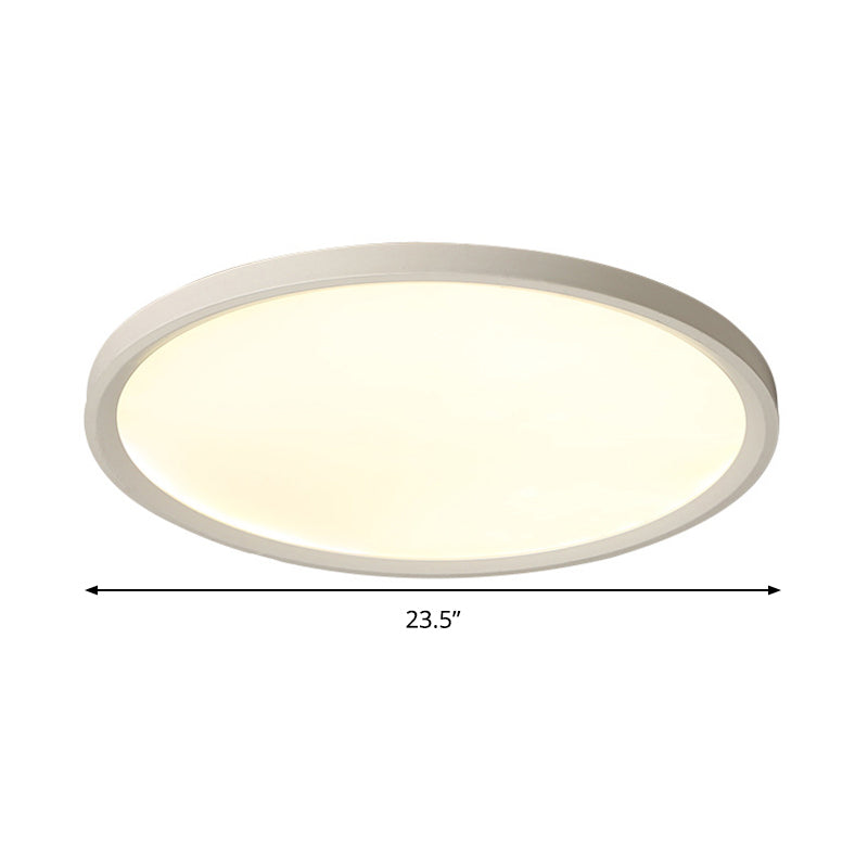 Minimalist White Disc Flush Light - Super Thin Acrylic Led Ceiling Lamp 16/19.5/23.5 Dia Warm/White