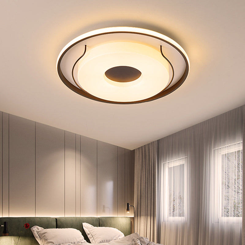 Nordic Style Led Acrylic Flushmount Lighting - 16/19.5 Dia White Round Ceiling Flush Light