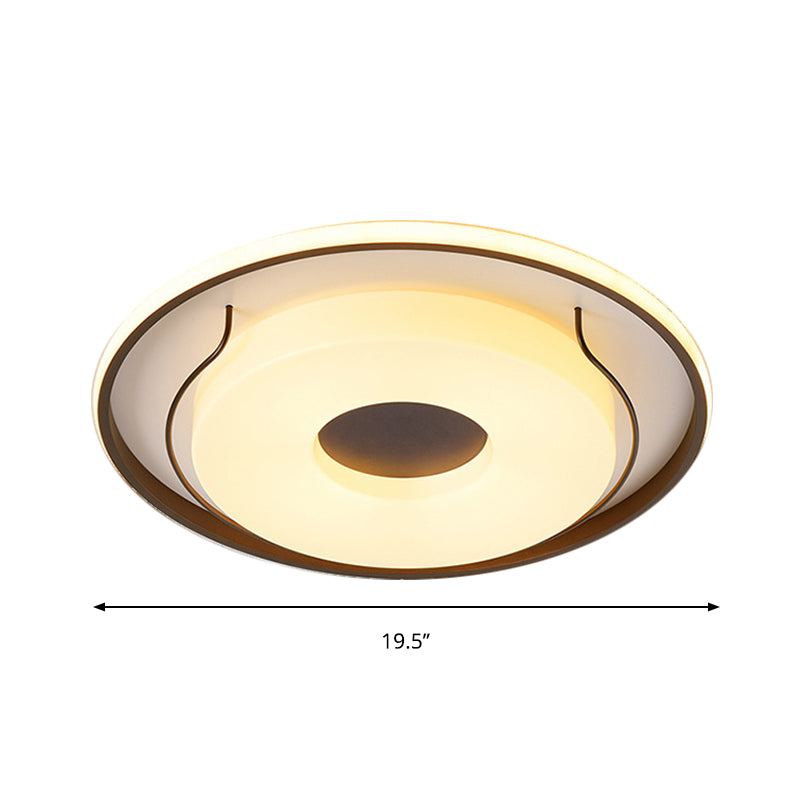 Nordic Style Led Acrylic Flushmount Lighting - 16/19.5 Dia White Round Ceiling Flush Light