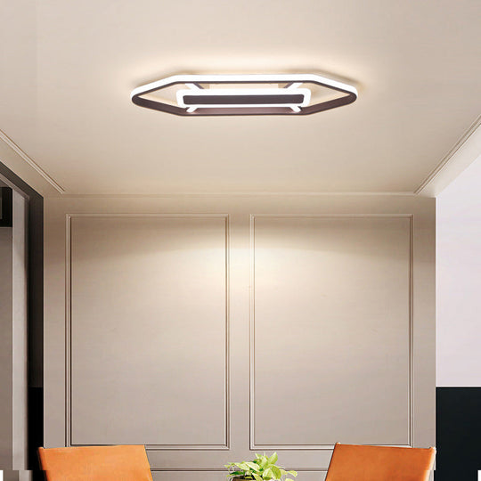 Minimalist Coffee Pencil Shape Ceiling Light - Led Metal Flush Mount Lighting (23.5/31.5/39)