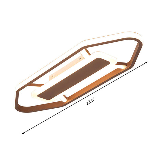 Minimalist Coffee Pencil Shape Ceiling Light - Led Metal Flush Mount Lighting (23.5/31.5/39)