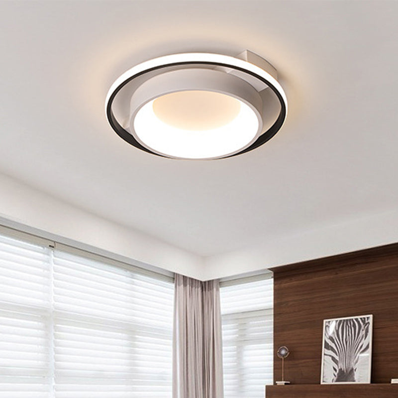 Modernist Style Metallic Dish Ceiling Lamp - 16/19.5 Dia Led Flush Mount In Warm/White Light White /
