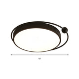 Round Black Led Flush Mount Ceiling Light In Warm/White - 18 Or 21.5 Diameter