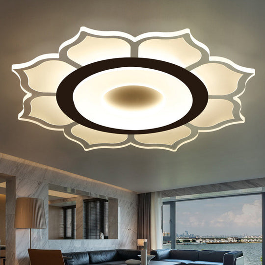 Contemporary Flower Acrylic Ceiling Light: 16.5’/20.5’ Wide Led Flush Mount With Warm/White