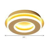 Modern Gold Flushmount Ceiling Light With Warm/White Led - Square Or Round Shape