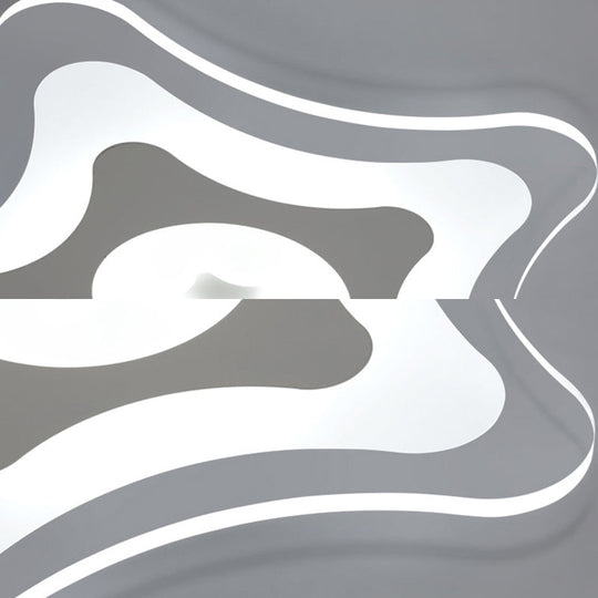 Simple Acrylic Led Flush Ceiling Light With Five-Pointed Star Design - Warm/White/3 Color 16.5/20.5