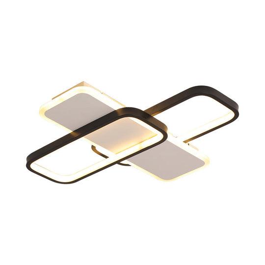 Modern Led Metal Ceiling Light With Stepless Dimming And Remote Control - Black/White Warm/Cool