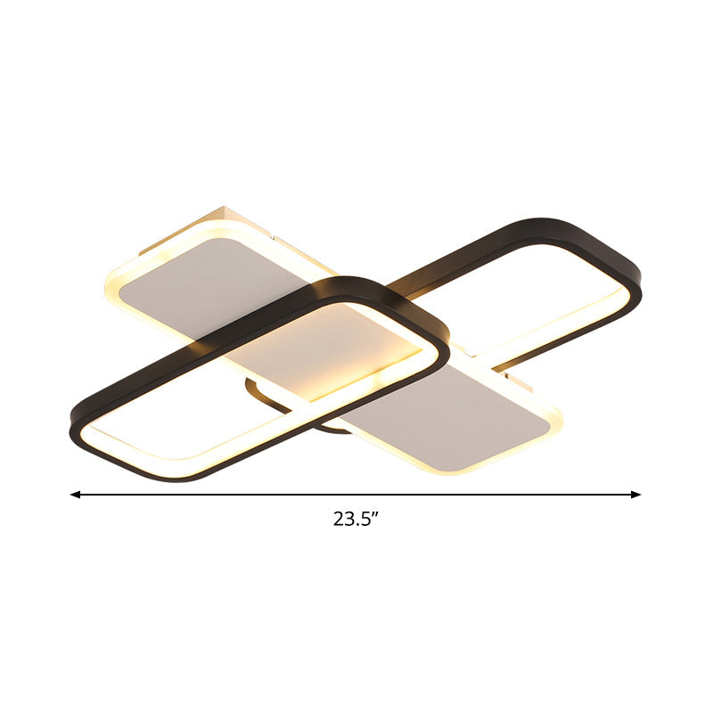 Modern Led Metal Ceiling Light With Stepless Dimming And Remote Control - Black/White Warm/Cool