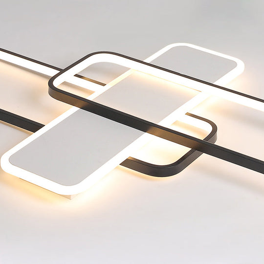 Modern Led Metal Ceiling Light With Stepless Dimming And Remote Control - Black/White Warm/Cool