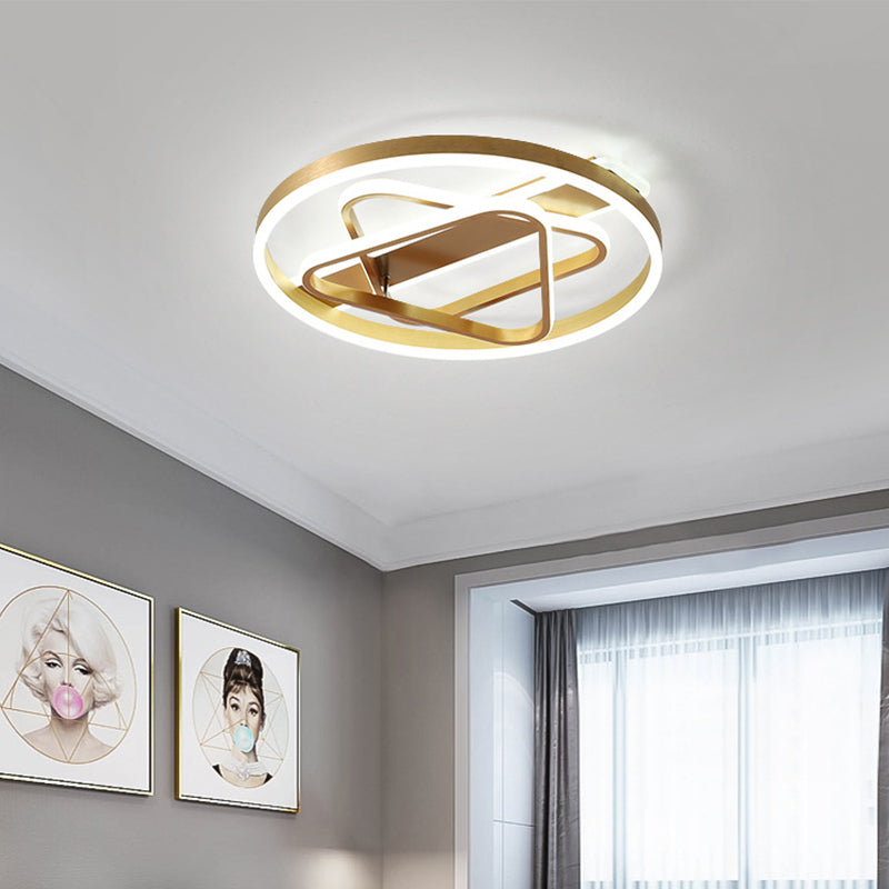 Postmodern Gold Triangle Acrylic Led Ceiling Light - Warm White/Remote Dimming