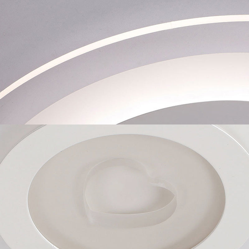 Modern Ultrathin Acrylic Led Ceiling Lamp With Heart Design - Warm/White Light