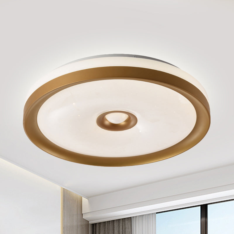 Macaron Flush Mount Led Ceiling Lamp - Grey/Pink/Brown Round Design With High Penetrated Acrylic