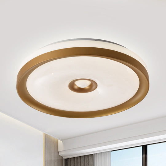 Macaron Flush Mount Led Ceiling Lamp - Grey/Pink/Brown Round Design With High Penetrated Acrylic