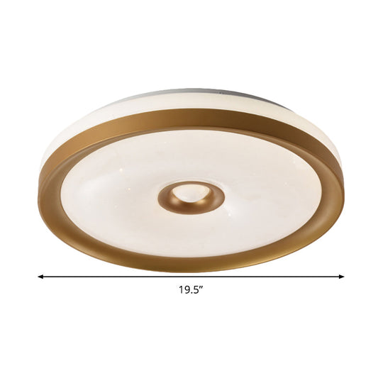 Macaron Flush Mount Led Ceiling Lamp - Grey/Pink/Brown Round Design With High Penetrated Acrylic