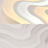 Contemporary Acrylic White Led Flush Mount Ceiling Lamp - Wavy Star Shape Remote Controlled Stepless