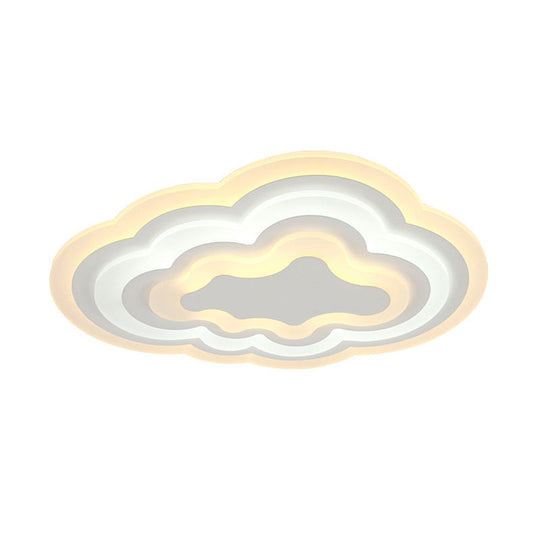 15’/18’/23.5’ W Acrylic Cloud Flush Mount Led Light Fixture In Warm/White - Minimalist Indoor