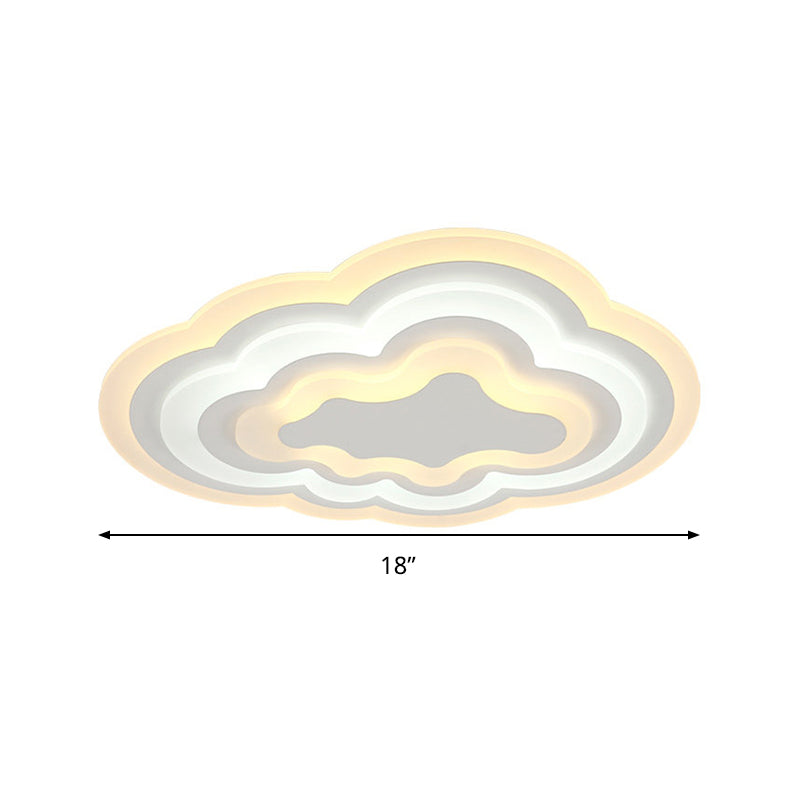 15’/18’/23.5’ W Acrylic Cloud Flush Mount Led Light Fixture In Warm/White - Minimalist Indoor
