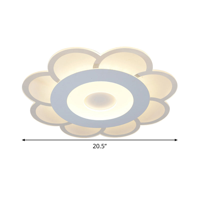 8’/16.5’/20.5’ W White 8 - Petal Flush Mount Ceiling Light - Nordic Frosted Acrylic Led Lamp