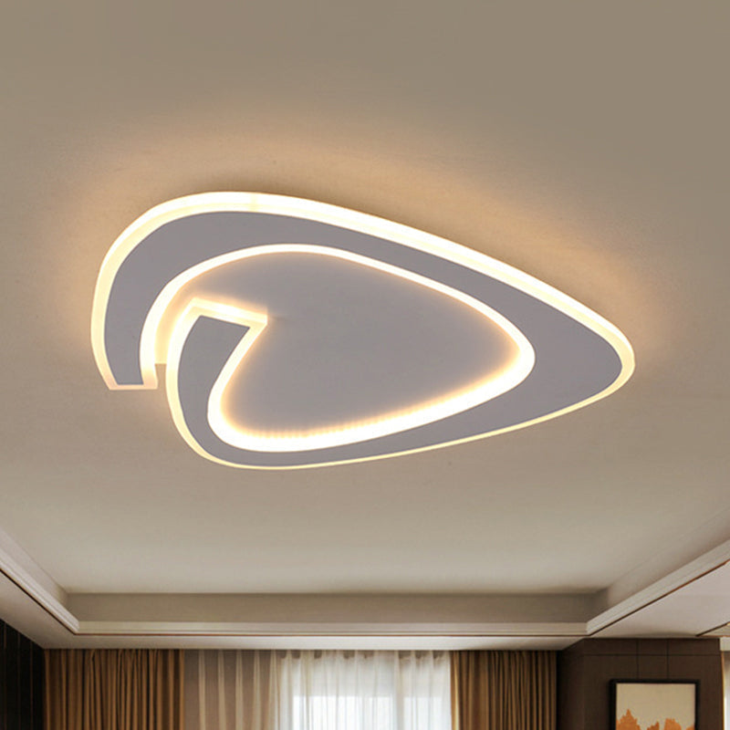 19.5’/23.5’ Triangle Acrylic Ceiling Lamp - Minimalist Led Flush Lighting In Warm/White Light Grey