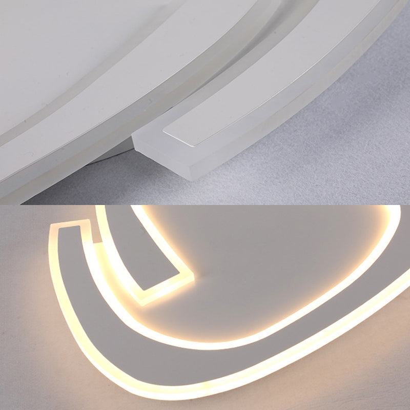 19.5’/23.5’ Triangle Acrylic Ceiling Lamp - Minimalist Led Flush Lighting In Warm/White Light Grey