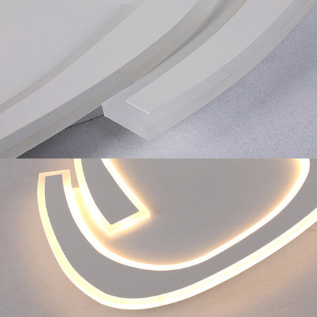 19.5’/23.5’ Triangle Acrylic Ceiling Lamp - Minimalist Led Flush Lighting In Warm/White Light Grey