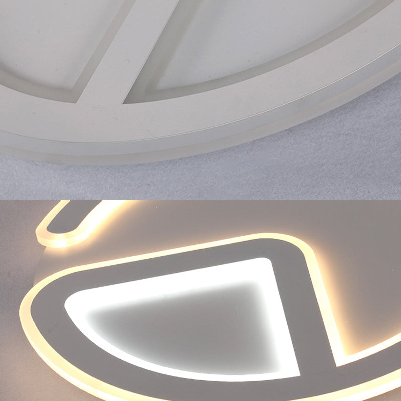 Minimal Flush Mount Led Ceiling Light Fixture - 16’/19.5’ Dia Thin Acrylic Grey Warm/White