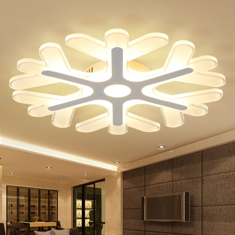 Modern White Coral Flush Ceiling Light With Led Acrylic Lamp In 3 Color Options