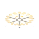 Modern White Coral Flush Ceiling Light With Led Acrylic Lamp In 3 Color Options