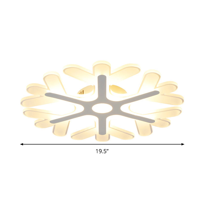 Modern White Coral Flush Ceiling Light With Led Acrylic Lamp In 3 Color Options