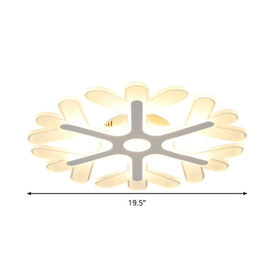 Modern White Coral Flush Ceiling Light With Led Acrylic Lamp In 3 Color Options