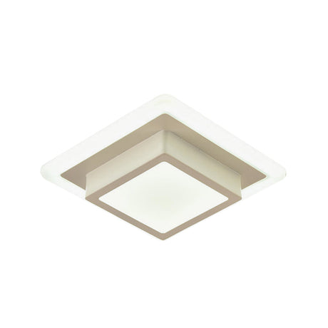 Contemporary Mini Round/Square Flush Mount Ceiling Light In Black/White With Metal Finish - Led