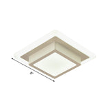 Contemporary Mini Round/Square Flush Mount Ceiling Light In Black/White With Metal Finish - Led