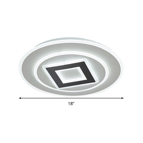 Nordic Acrylic Led Flush Mount Light With Remote Stepless Dimming - Available In Warm Or White